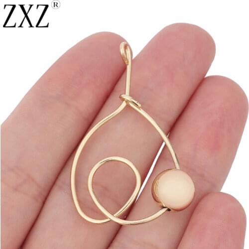 ZXZ 10pcs Gold Colour Fashion Irregular Hollow Open & Ball Charms Pendants Jewelry Accessories