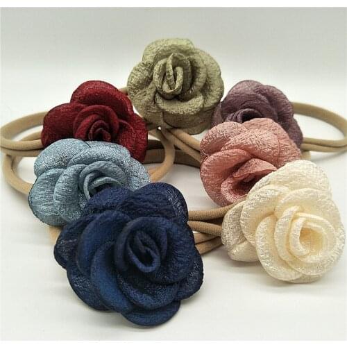 1/pcs The New European And American Hair Belt High Elastic Nylon Green Wild Flowers