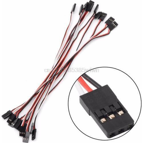 10Pcs 20cm Male to Male Quadcopter Futaba Servo Extension Lead JR Wire Cable #HC6U# Drop shipping