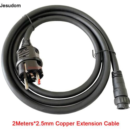2M 3*2.5mm M19 AC Power Cable with EU Socket Type Copper Extension Wire Fit for SG Series 300-700W Micro Grid Tie Inverter