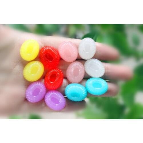 50pcs/lot flat back resin cabochons accessories DIY resin oval shaped candy mix colors