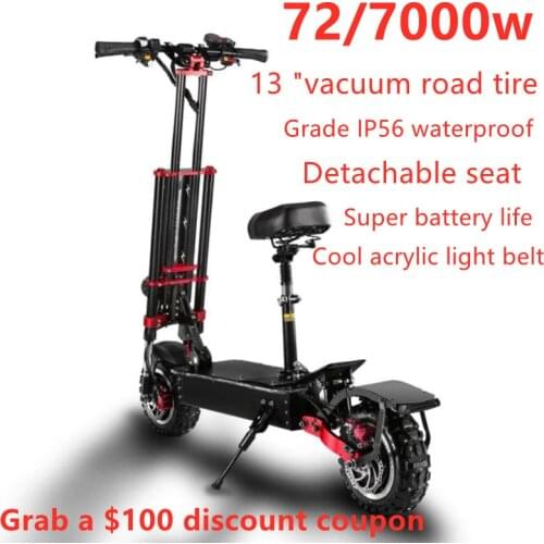 Free Shipping 13 Inch 60V 6000W Electric Scooter adult High Speed Off-Road Dual Drive Folding Electric Vehicle