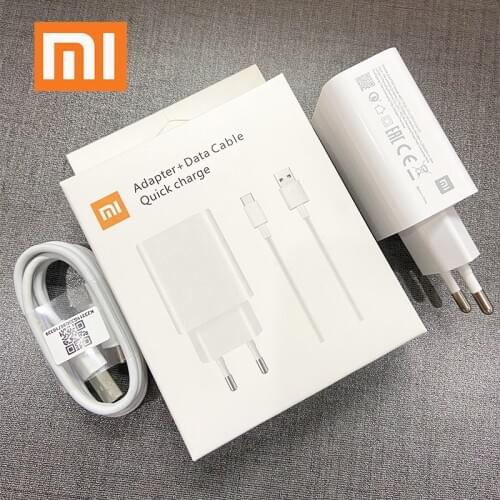 Xiaomi Fast charger 27W EU QC 4.0 turbo quick charge adapter usb type c cable for mi 11 10 9 9t pro K40 k20 pro mi note 10 lite
