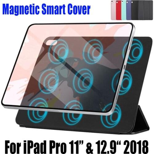 For iPad Pro 11 Case for iPad Pro 12.9 2018 Funda Magnetic Ultra Slim Smart Cover for iPad 11 inch Case Support Attach Charge