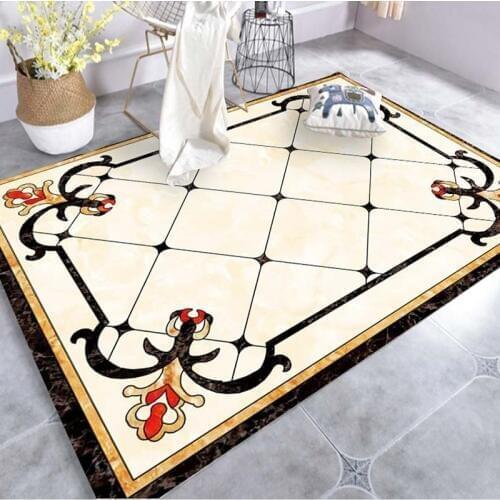 European Marbled style luxury living room carpet cushion sofa bedroom large size rugs parlor kitchen carpet hallway customized