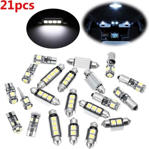 X-21Pcs/Set WHITE LED Interior Lights Accessories Replacement Package Kit for BMW 5 series M5 E60 E61 Auto LED Bulb
