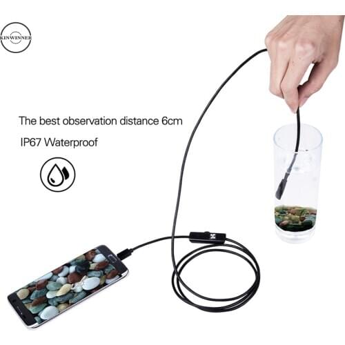 7mm HD Endoscope Camera Suitable For Android PC Waterproof Mini USB Inspection Mirror, Brightness Adjustable Lengthen 3.5M~10M