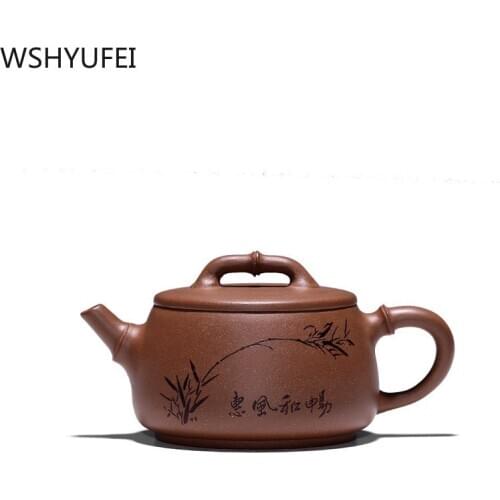 Chinese Yixing tea pot purple clay Stone scoop teapots Raw ore handmade Tea set kettle Tie Guanyin filter teaware 240ml