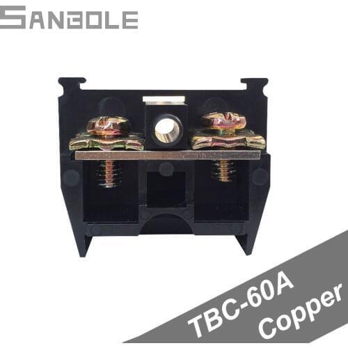 Terminal blocks TBC-60A Group Type 60A / 600V General Purpose Connection with screws Terminal Row Plate Copper (10pcs)