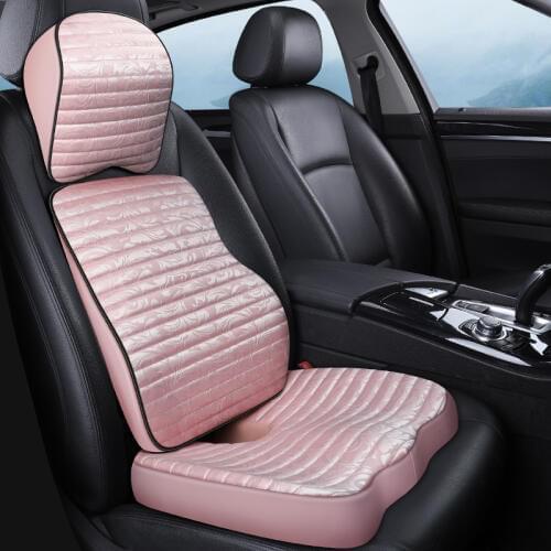 Leather Car Auto Seat Supports Back Cushion And Headrest Neck Pillow Memory Foam Lumbar Back Support Interior Accessories