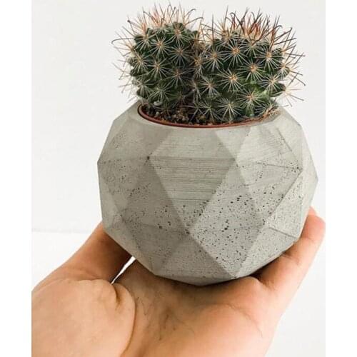 Round Geometric Concrete Planter Mold DIY Succulents Plants Pot Silicone Mold Garden Vase Cement Flower Pot Mould