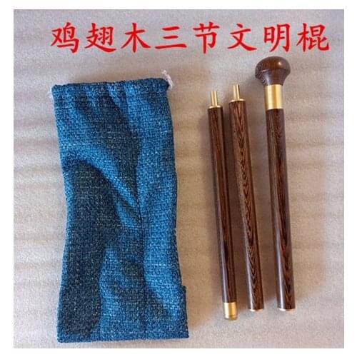 The old wood carving Crutches Rosewood Sandalwood stick times Fu iron pear wood products old mahogany cane cane Walker