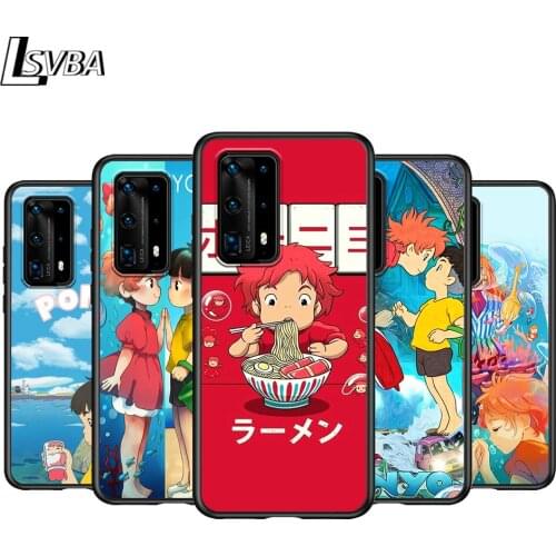 Cute Anime ponyo For Huawei P Smasrt 2018 2019 2020 2021 Smart S/Z Smart Plus Smart Pro Black Soft Cover Phone Case