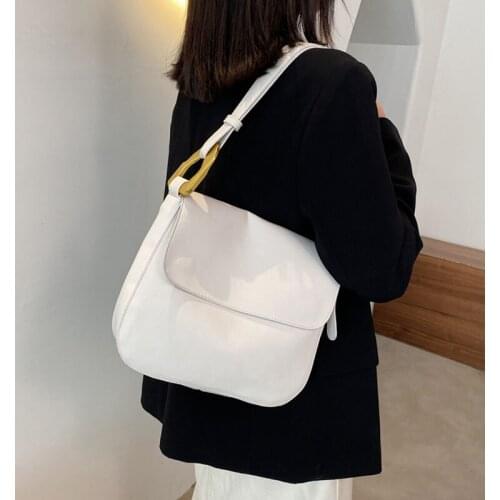 Fashion Simply PU Leather Crossbody Bag For Women 2021 new Solid Color Shoulder Messenger Bag Lady Chain Travel Small Handbag