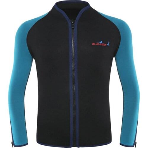 2MM Neoprene Long Sleeve Jumpsuit Men tops Wetsuit Scuba Diving Suit Snorkeling Shirts Winter Swim Surf WetSuits