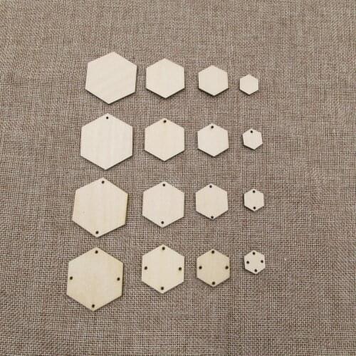 Unfinished Earring Blanks Laser Cutouts Geometric Hexagon Wood Macrame Ear Rings Jewelry Making Supplies
