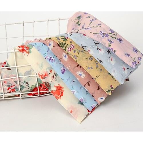 New Arrival Print Chiffon Scarf Floral Hijab Summer Headscarf Women bandana Long Shawl Large Size Muslim Scarves 180*70cm