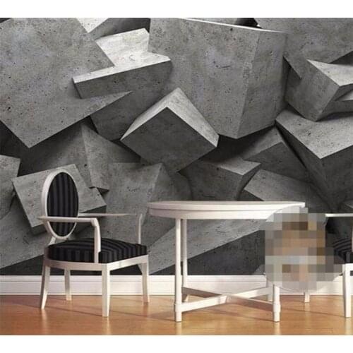 Beibehang modern wallpaper3d background large painting Concrete brick Art panels murales de pared hotel badroom for living room