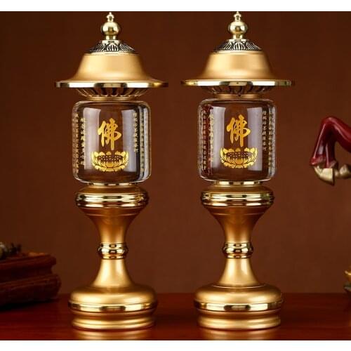 A PAIR 30cm large high grade Buddhism worship LED lamp HOME Temple shrine enshrine Sakyamuni guanyin buddha Bless safety health