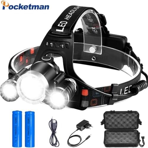 Rechargeable Headlight 6000LM LED Headlamp Head Lamp Light Motion Sensor IPX6 Rainproof Front Torch Outdoor Camping Fishing Lamp