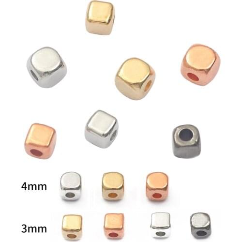 200Pcs/lot 3mm 4mm Plastic CCB Square Acrylic Beads Seed Spacer Beads for Jewelry Making DIY Bracelet Necklaces