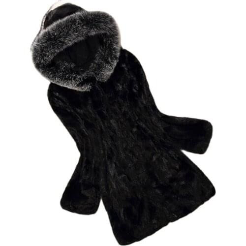 S-6XL New Fashion Women Winter Clothes Hooded Overcoat female Furry Coat 2018 new winter imitation Mink fur Coat