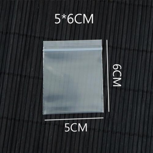 100Pcs Self Sealing Zip Lock Plastic Bag Pouches 5x6cm 1.96 inch x2.36 inch thick packaging bags
