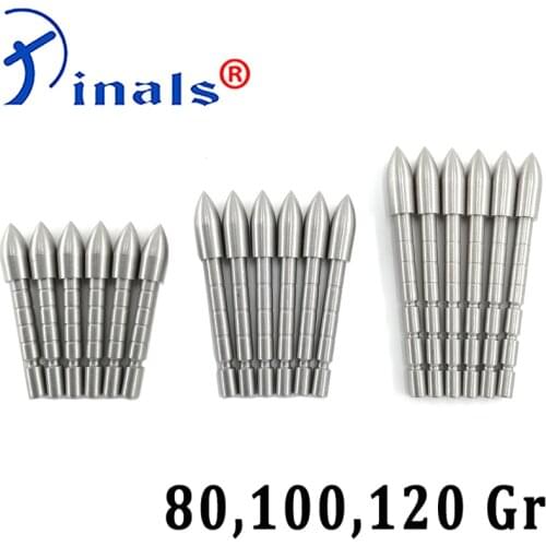 Archery Stainless Steel Arrow Tips Points 80 100 120gr Broadheads for ID4.2mm Carbon Arrows Shaft Bow Hunting Shooting