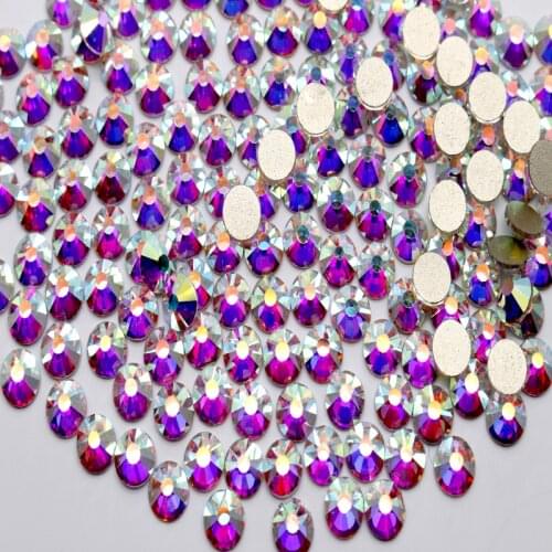 Super shine ss3 ss4 ss5 ss6 ss8 ss10 ss16 ss20 ss30 ss34 ss40 ss50 crystal ab nail crystal flat back non hotfix rhinestones