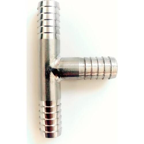 T-shape 304 stainless steel barbed tee Joint ，Home brewed BEER hose connection adapter, American standard food grade material