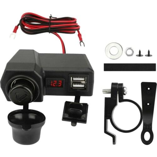 Waterproof Motorcycle Handlebar Dual 2 USB Phone Charger Lighter Socket Motorcycle Accessories