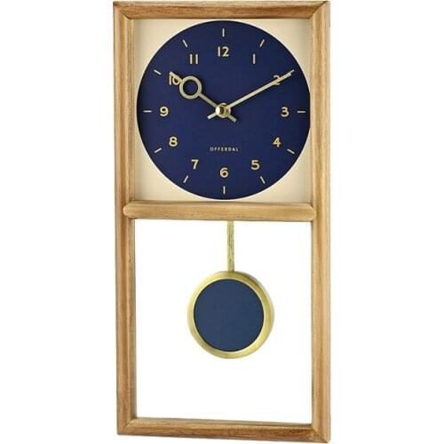 Japanese Wood Pendulum Wall Clock Creative Living Room Swing Art Wall Clock Square Art Minimalist Funny Unique Wall Clock W6B