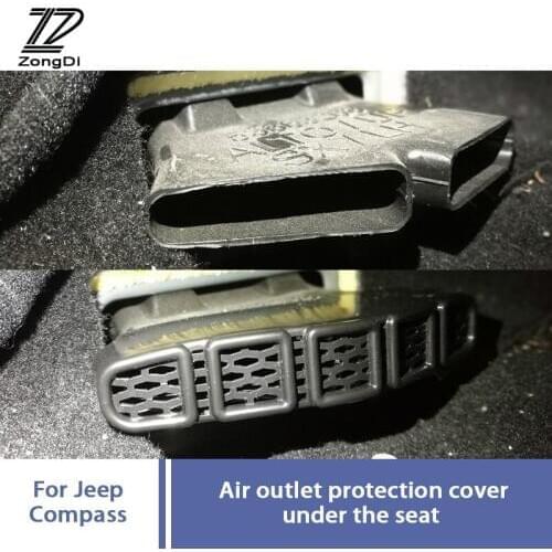 ZD 2pcs For Jeep Compass MP 2017 2018 car seat air conditioner air outlet protective cover sticker