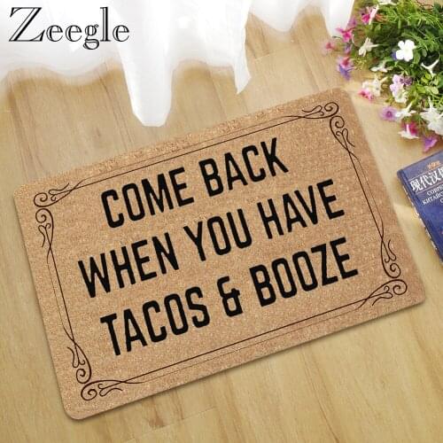 Zeegle Rubber Door Mat Welcome Floor Mat Kitchen Rug Non-slip Bathroom Mat Outdoor Rug Waterproof Indoor Carpet Hallway Doormat