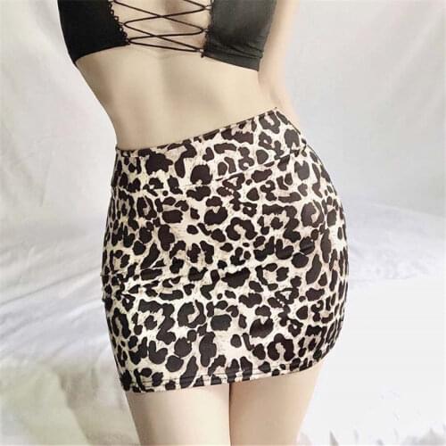 Sexy skirt 2020 Leopard Snake pattern perspective ultrashort Buttocks High waist mini skirts womens jupe femme faldas korean