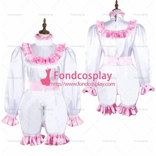 Sissy maid satin dress lockable Uniform cosplay costume Tailor-made[G3720]