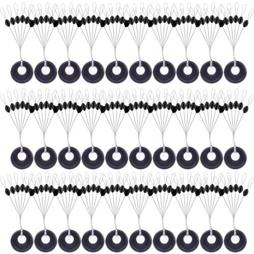180pcs Set Rubber Space Beans Oval Black Rubber Space Beans Oval Stopper Fishing Bobber Float Catfish Flotador Fishing Float