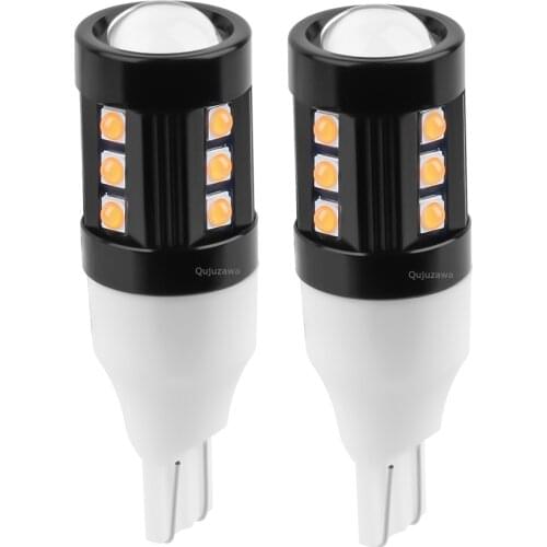 2PCS New T15 W16W WY16W 912 921 LED Car Wedge Tail Brake Light Turn Signal Lamp Auto Backup Reverse Bulbs Daytime Running Lights