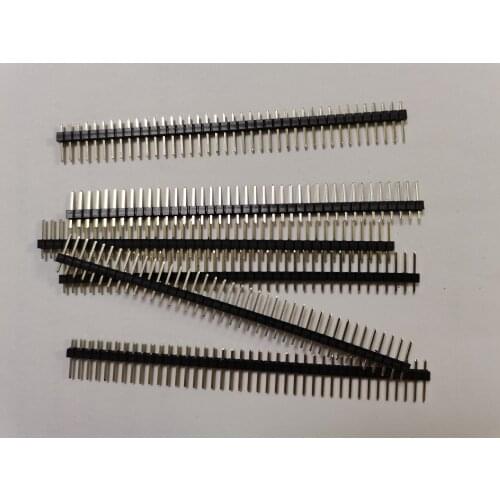 20 pcs Gold-Plated 2.54mm Breakable Pin Header 1x40 40pin Male Single Row Strip