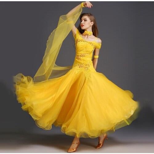 4Pcs Waltz Dance Dress Ballroom Dance Competition Dresses Standard Dance Custome Women Dancing Waltz Performance Suit B-6156