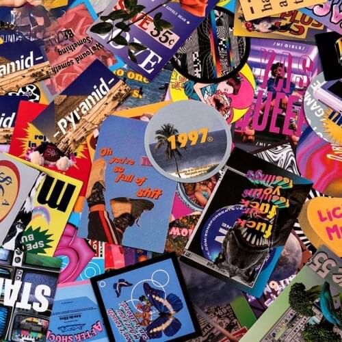 45 Pcs Vintage Vaporwave Color Scrapbooking Decorative Stickers Korean DIY Diary Album Phone IPad Stick Label Kawaii Stationery