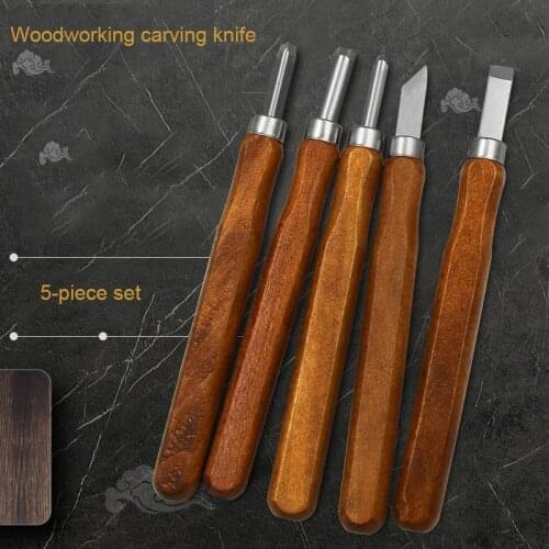 5pcs Woodworking Carving Knife Engraving Tools Cutting Scorper Trimming Woodcut Wood Working DIY Hand Tool