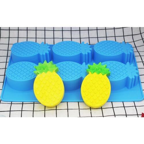 6 Pineapple silicone cake mold chocolate mold DIY baking mold ice mould hand-made soap mold