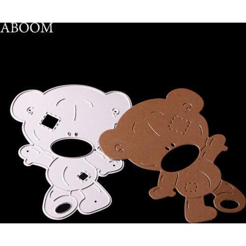 ABOOM New Lovely Bear Design Metal Cutting Dies For DIY Scrapbooking Card Making Embossing Folder Carbon Steel Die Cut For DIY