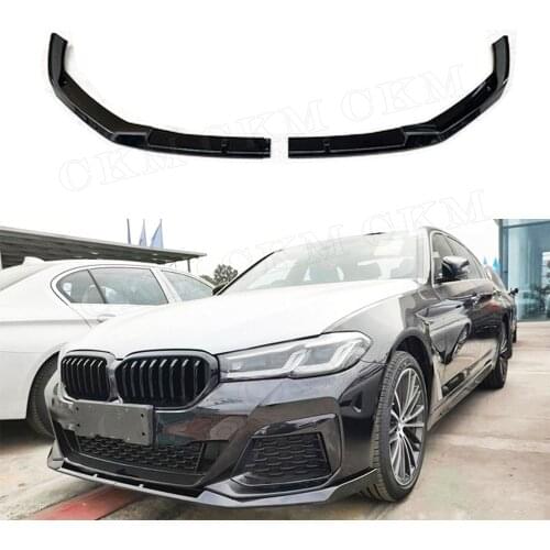 ABS Carbon Look Material Front Bumper Lip Chin Spoiler Car Decoration For BMW 5 Series G30 G38 M Sport FD Style 2021 2022