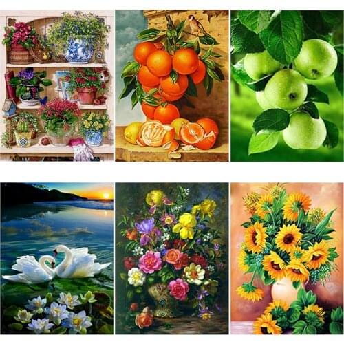 DIY 5D Diamond Painting Fruit Full Round Drill Diamond Embroidery Mosaic Picture Rhinestone Cross Stitch Kitchen Wall Home Decor