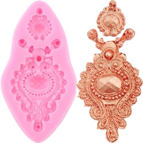 DIY Diamond Gem Silicone Fondant Molds Jewelry Pendant Resin Clay Mold Cake Decorating Tools Candy Chocolate Gumpaste Moulds