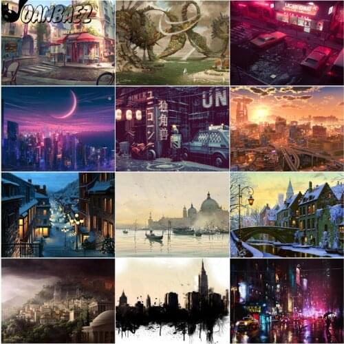 Architectural Diamond Painting Anime Landscape Mosaic Kit 5D Diy Cross Stitch Embroidery Handmade Inlaid Wall Decoration