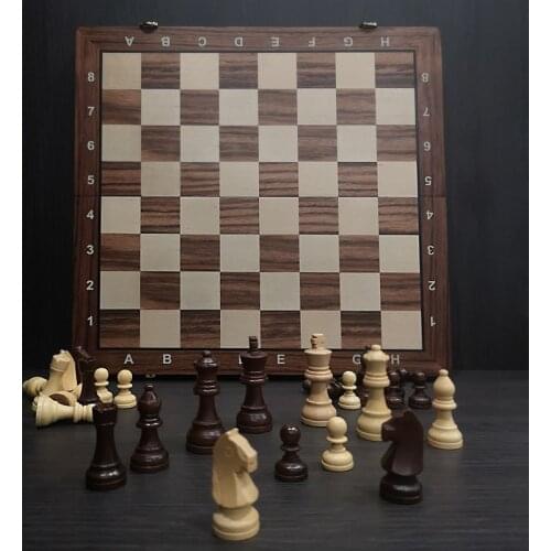 Large magnetic wooden chess folding board set indoor storage adult children gift home game board