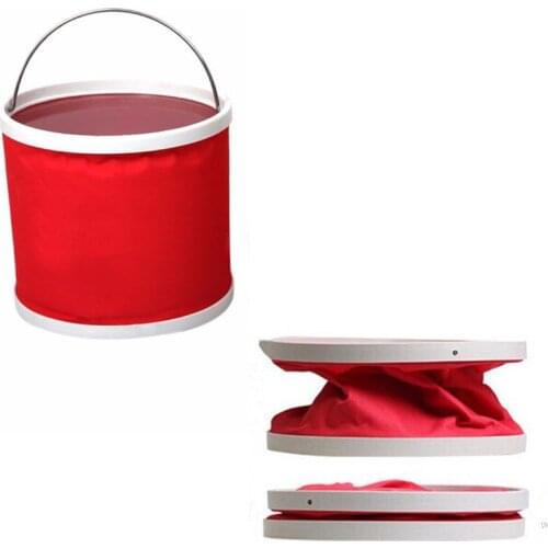 Banggood Big Size Water Container Outdoor Washing Hiking Folding Bucket Barrel (9L) for Camping Fishing Car Wash